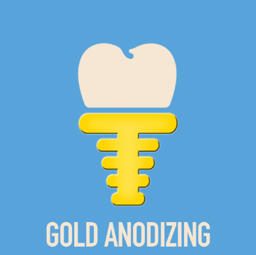 Gold Anodizing (CUSTOM ABUTMENT + IMPLANT CROWN)